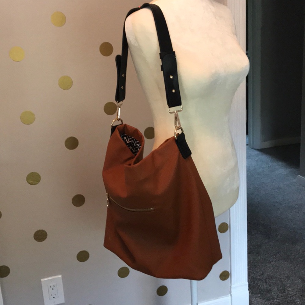 Brown bucket purse